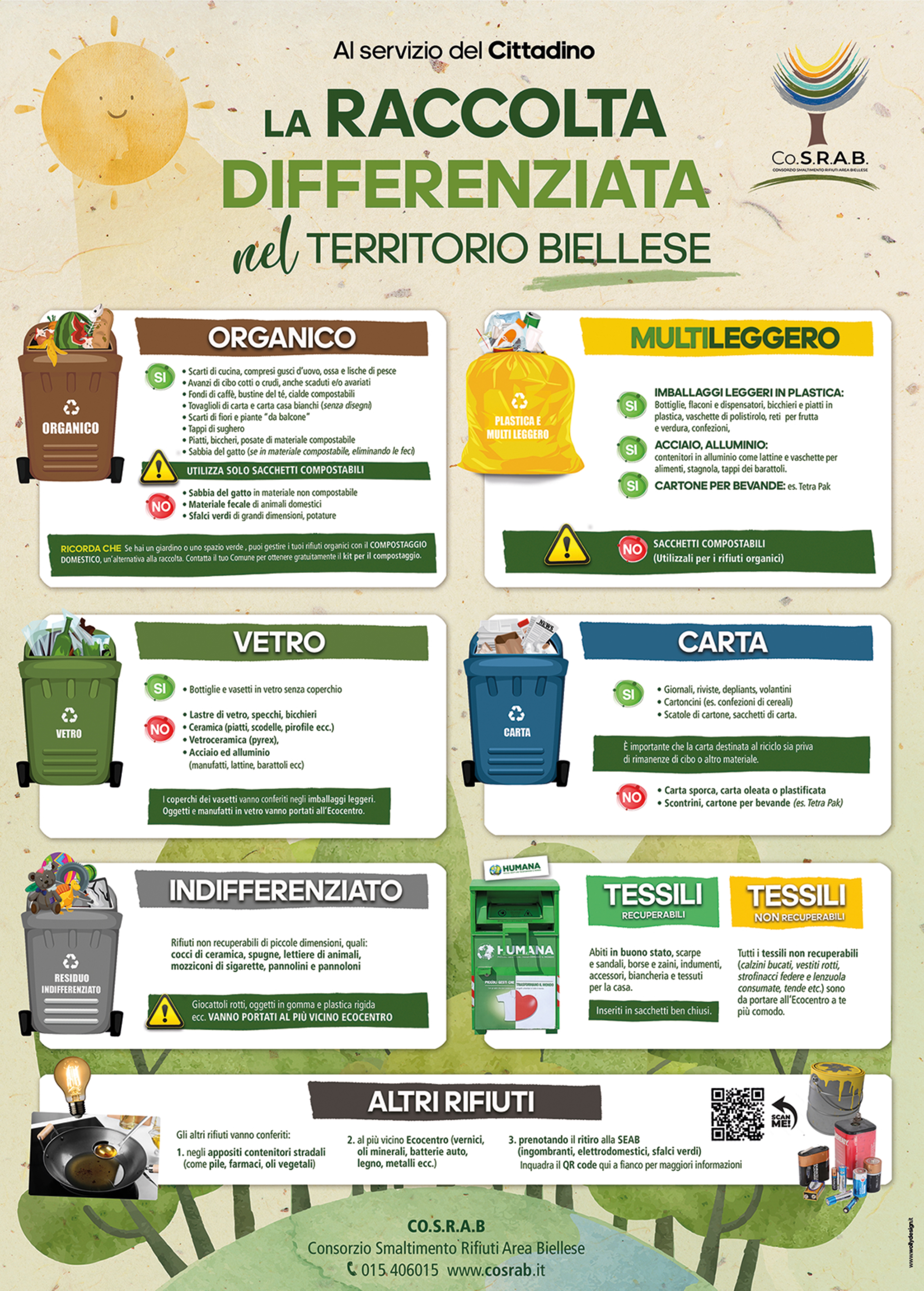 Calendario Raccolta Rifiuti Ponderano gennaio - giugno 2026